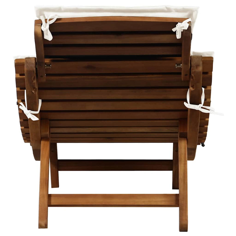 Paturi de plajă Lemn Solid de Acacia Crem