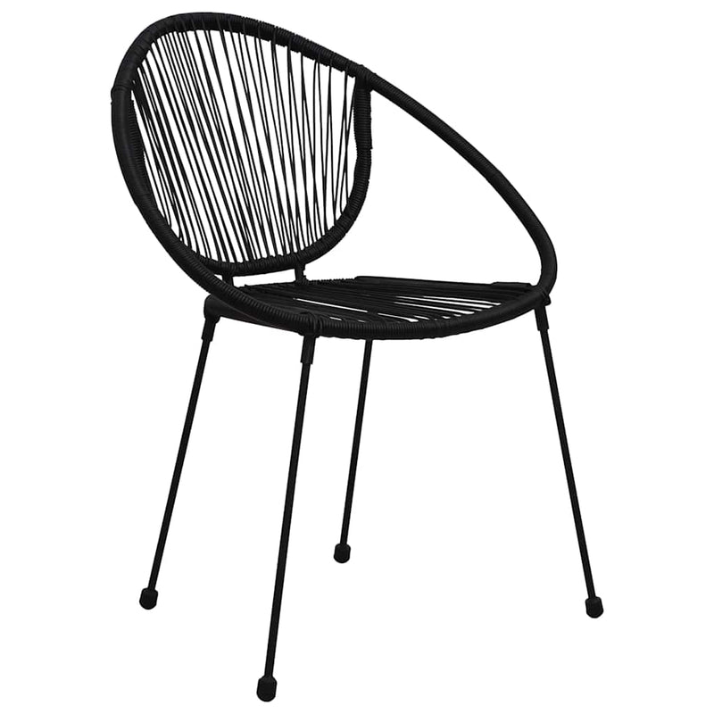 Scaune de grădină, 2 buc., negru, ratan PVC