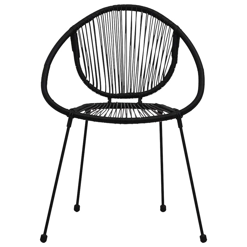 Scaune de grădină, 2 buc., negru, ratan PVC