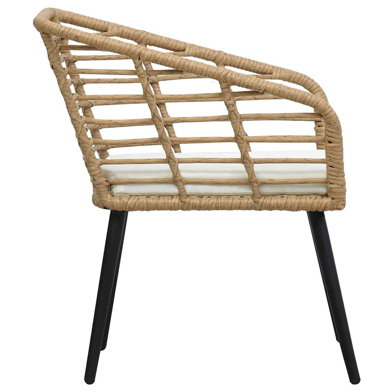 Scaune de grădină cu perne, 2 buc., stejar, poliratan