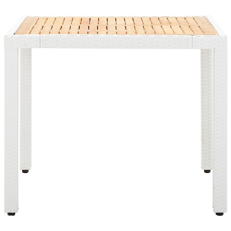 Set mobilier de grădină, 5 piese, alb, poliratan