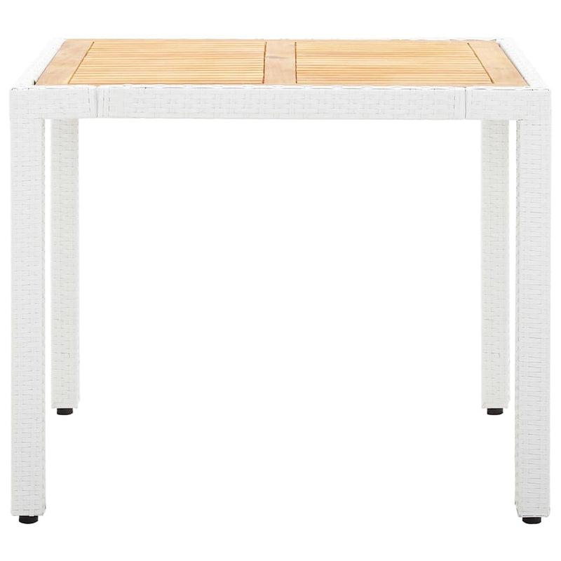 Set mobilier de grădină, 5 piese, alb, poliratan
