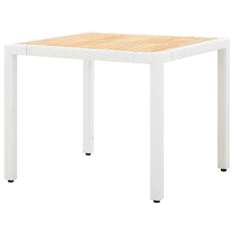Set mobilier de grădină, 5 piese, alb, poliratan