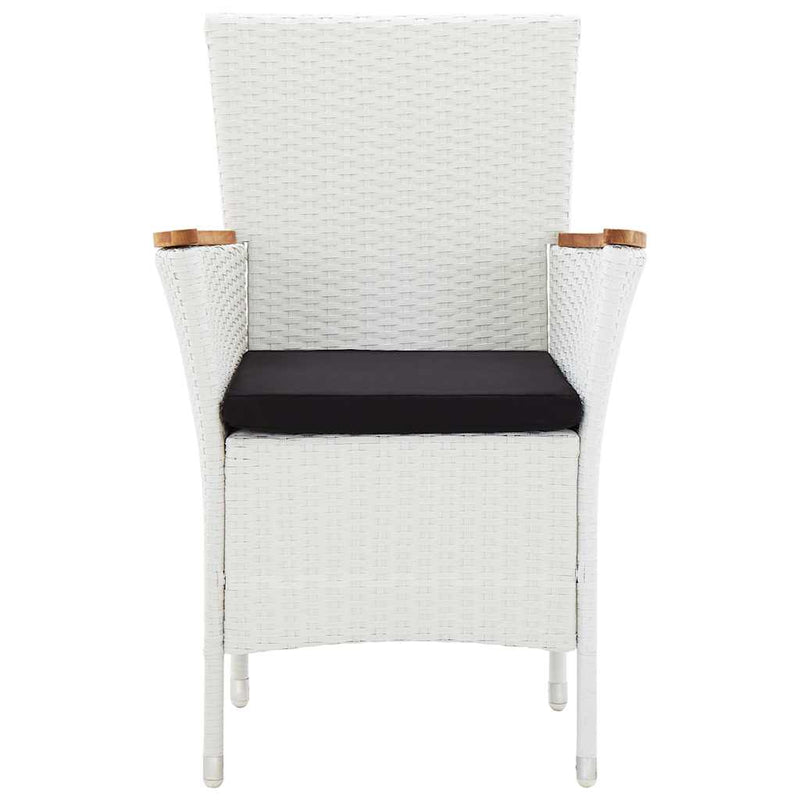 Set mobilier de grădină, 5 piese, alb, poliratan