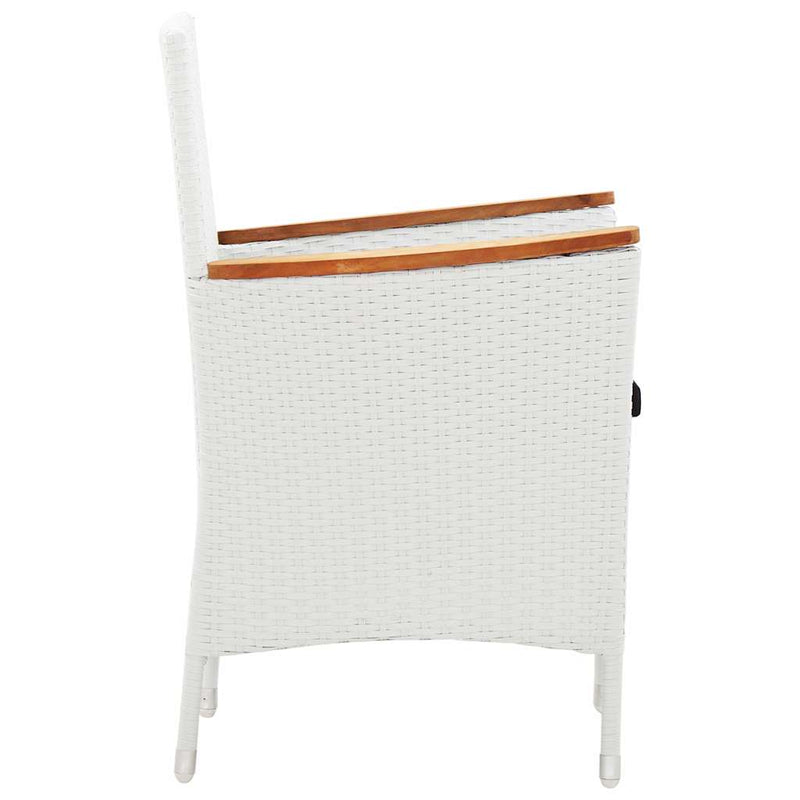 Set mobilier de grădină, 5 piese, alb, poliratan