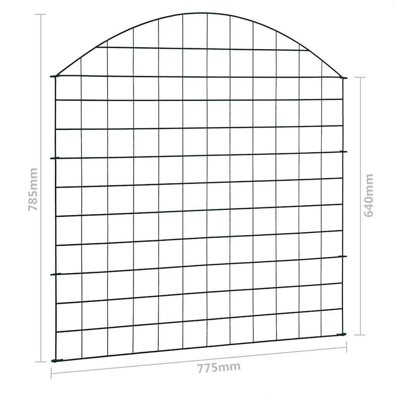 Set gard de grădină arcuit, verde, 77,5 x 78,5 cm