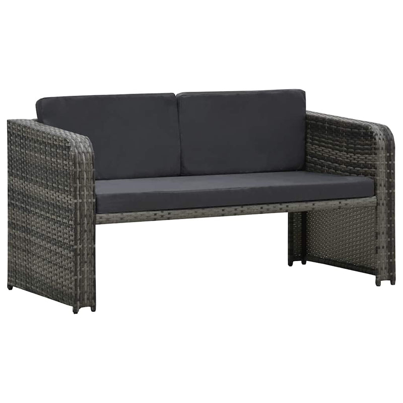Set mobilier de grădină cu perne, 4 piese, antracit, poliratan
