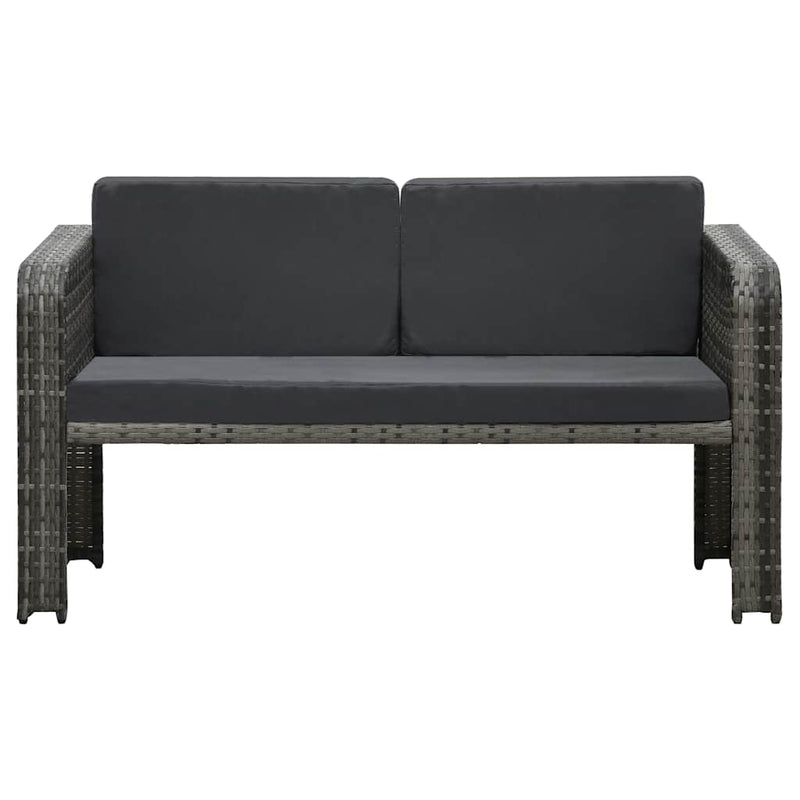 Set mobilier de grădină cu perne, 4 piese, antracit, poliratan