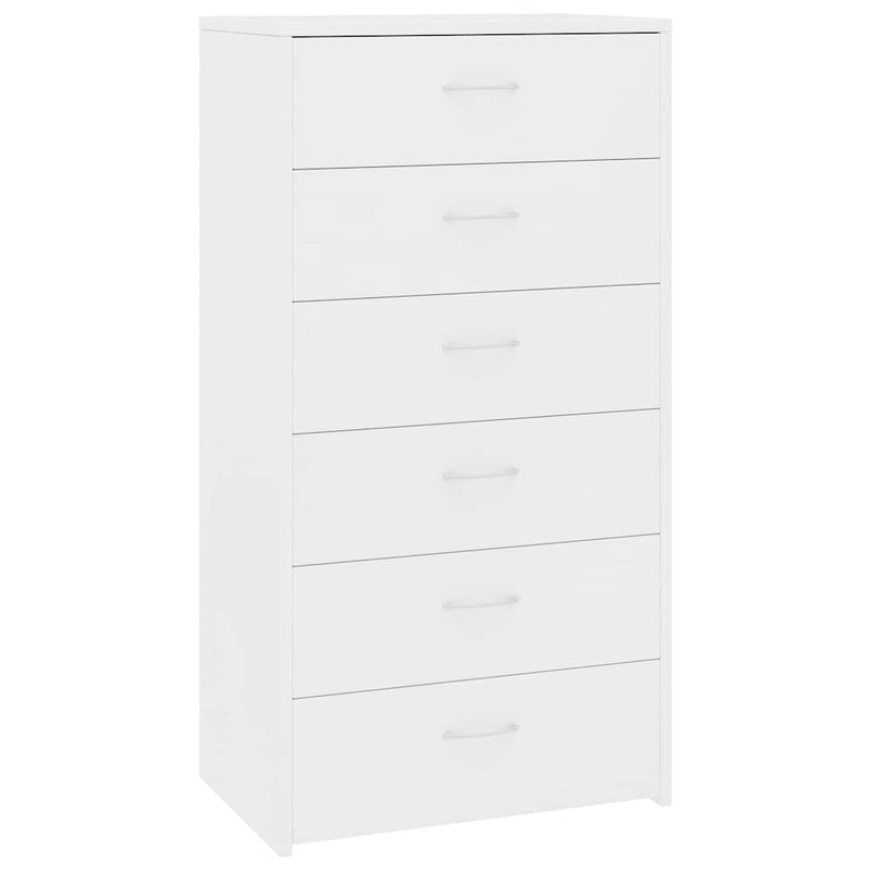 Dulap cu 6 sertare, alb, 50x34x96 cm, lemn prelucrat