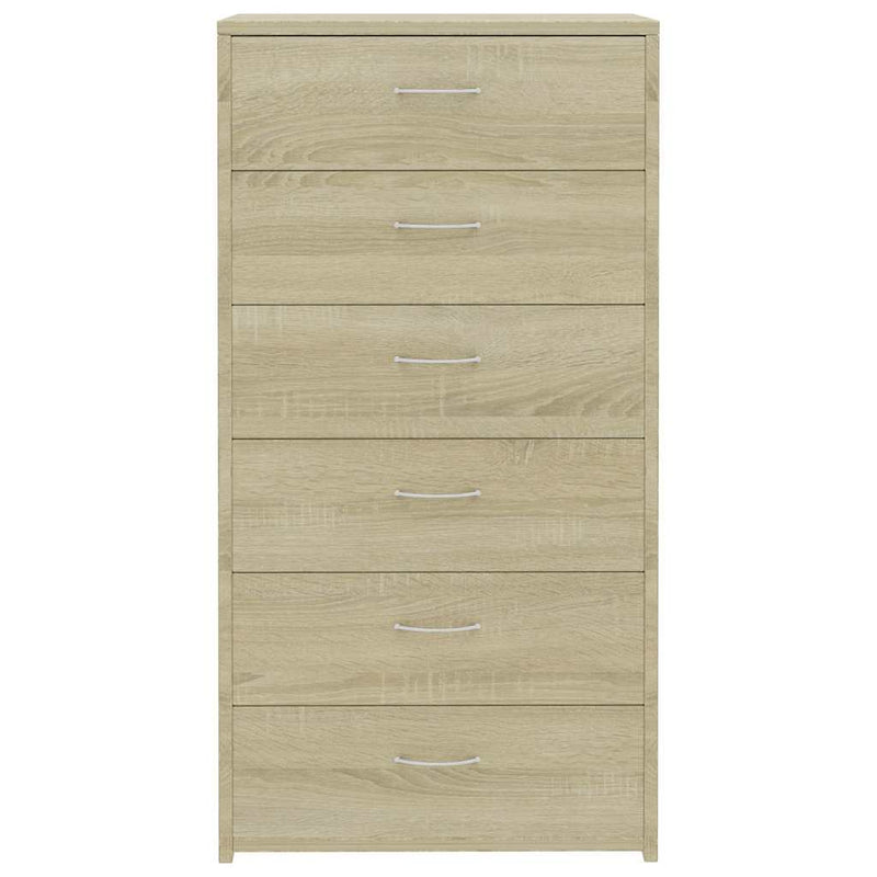 Dulap cu 6 sertare, stejar Sonoma, 50x34x96 cm, lemn prelucrat