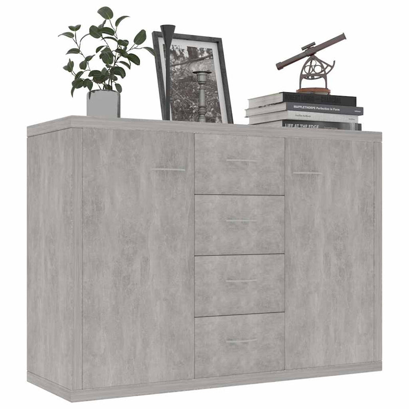 Dulap, gri beton, 88x30x65 cm, lemn prelucrat