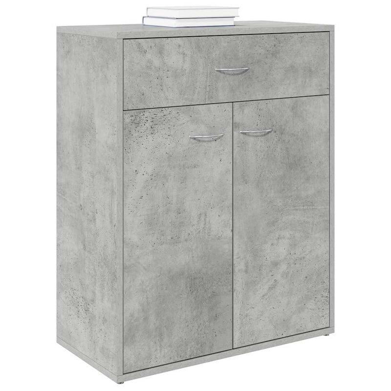 Dulap, gri beton, 60x30x75 cm, lemn prelucrat