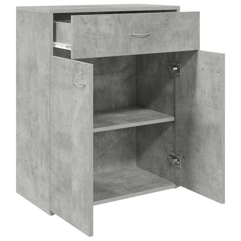 Dulap, gri beton, 60x30x75 cm, lemn prelucrat