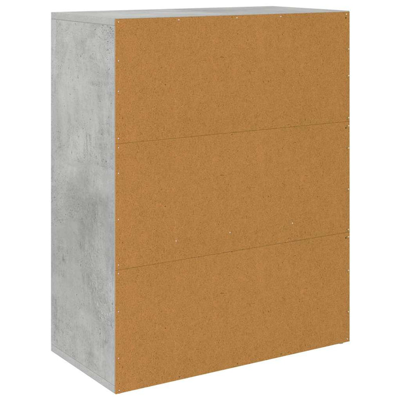 Dulap, gri beton, 60x30x75 cm, lemn prelucrat