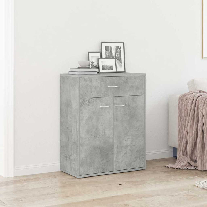Dulap, gri beton, 60x30x75 cm, lemn prelucrat