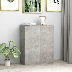 Dulap, gri beton, 60x30x75 cm, lemn prelucrat