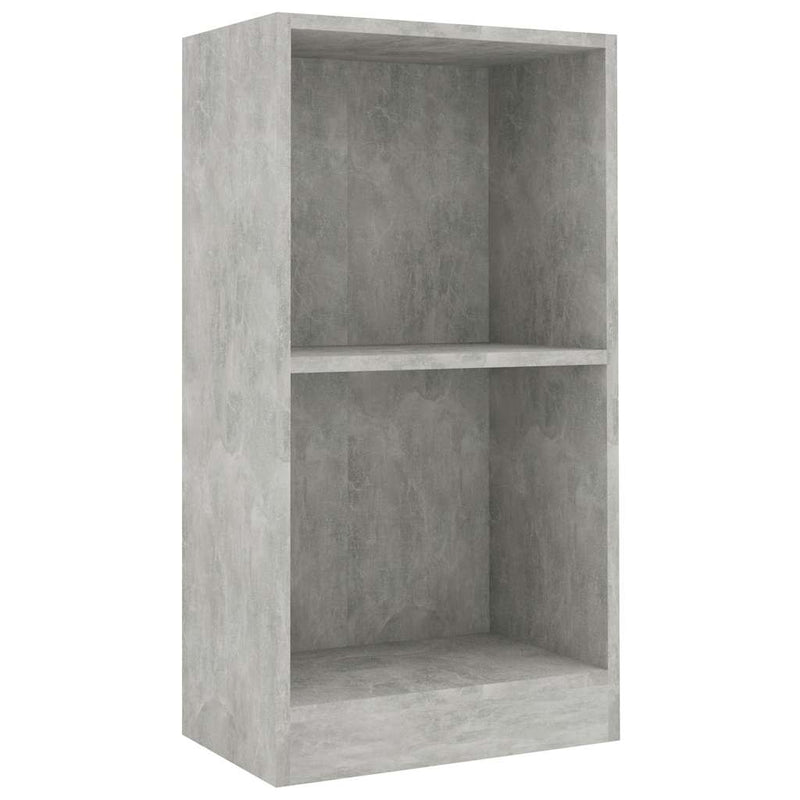 Bibliotecă, gri beton, 40x24x75 cm, lemn prelucrat