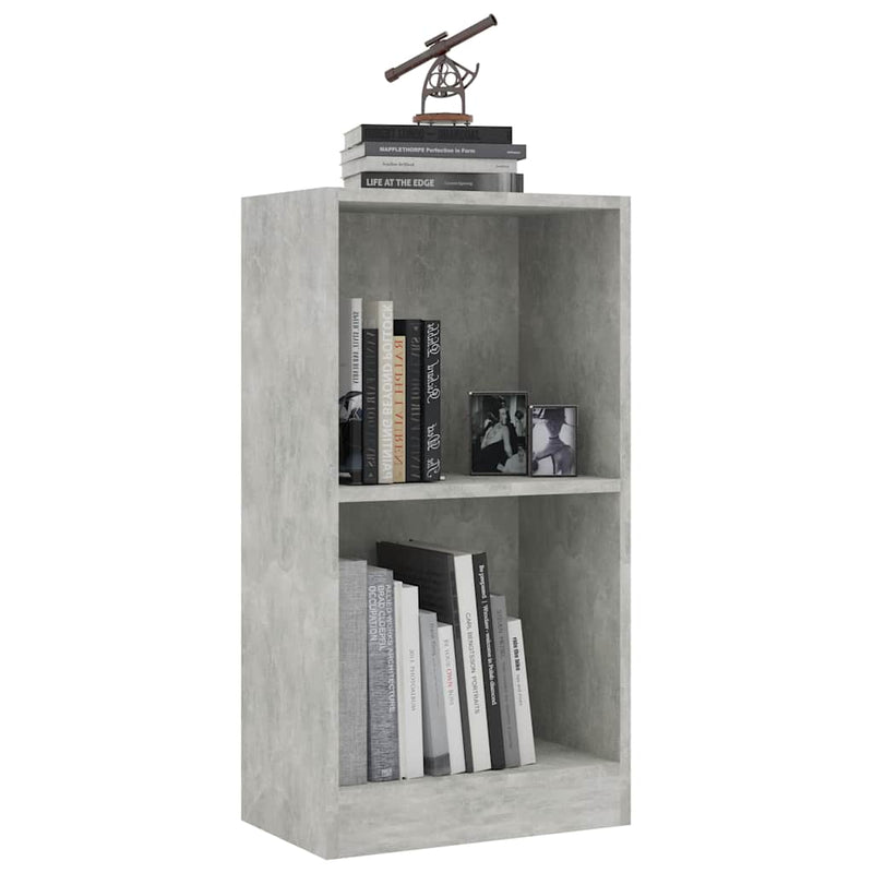 Bibliotecă, gri beton, 40x24x75 cm, lemn prelucrat