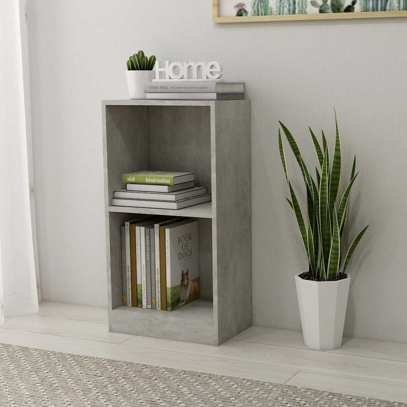 Bibliotecă, gri beton, 40x24x75 cm, lemn prelucrat
