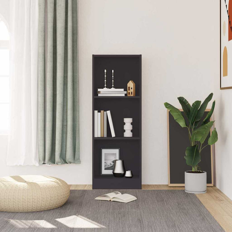 Bibliotecă cu 3 rafturi, alb, 40x24x109 cm, lemn compozit