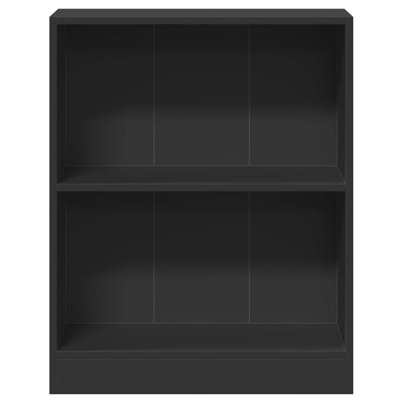 Bibliotecă, negru, 60x24x76 cm, lemn compozit
