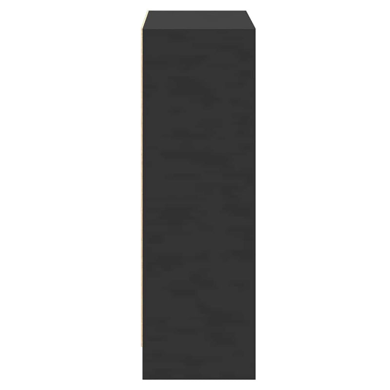 Bibliotecă, negru, 60x24x76 cm, lemn compozit