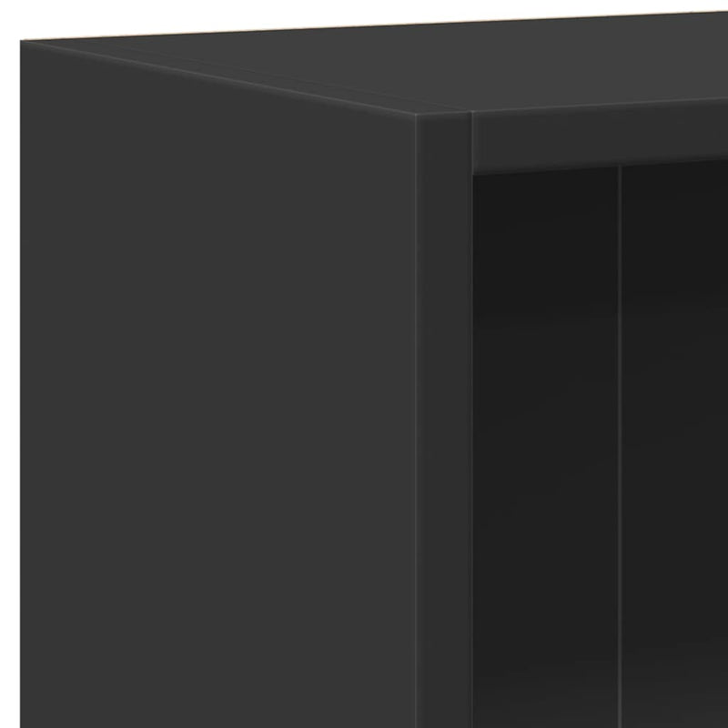 Bibliotecă, negru, 60x24x76 cm, lemn compozit