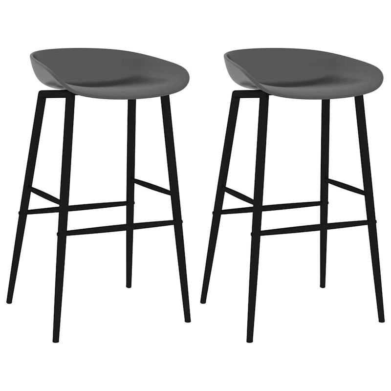 Scaune de bar, 2 buc., gri