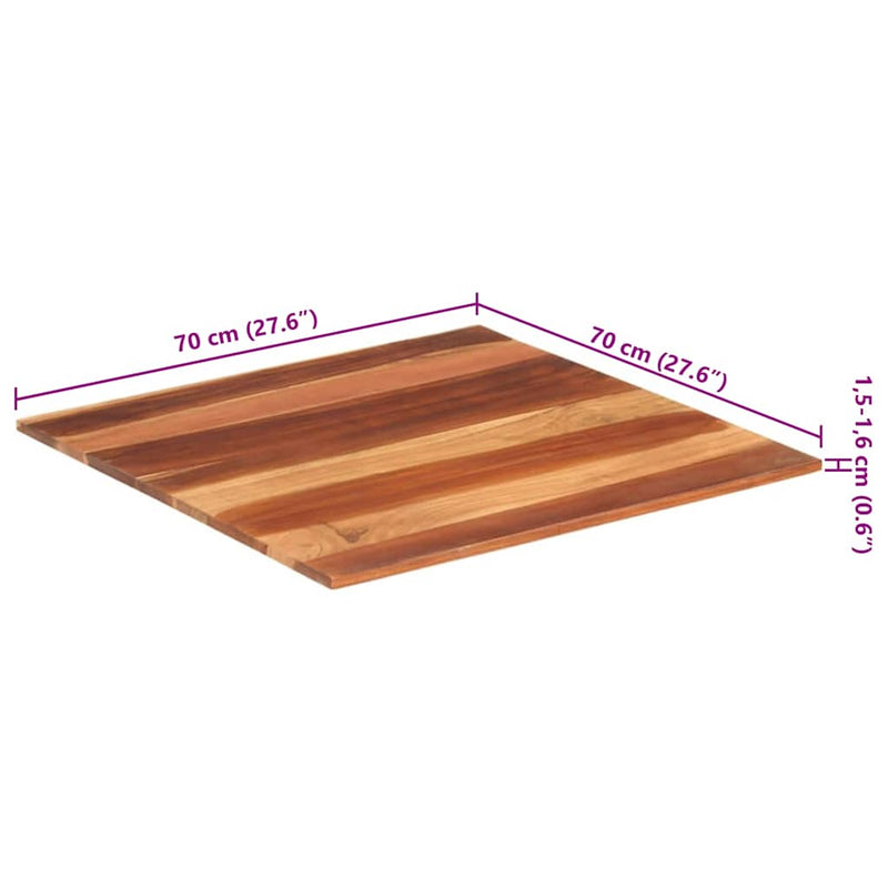 Blat de masă, 70x70 cm, 15-16 mm, lemn masiv de acacia