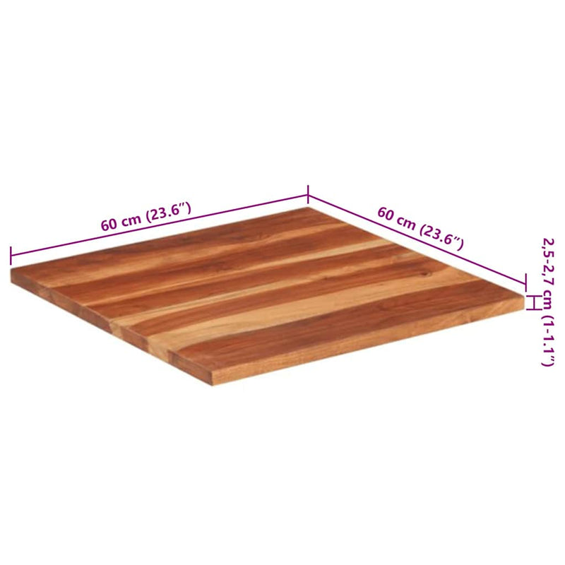 Blat de masă, 60x60 cm, 25-27 mm, lemn masiv acacia