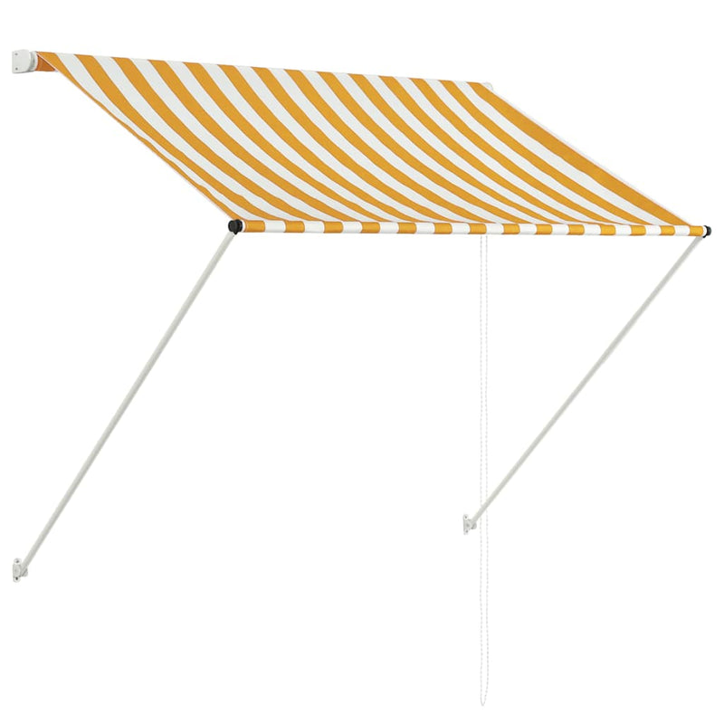 Copertină retractabilă, galben și alb, 100 x 150 cm