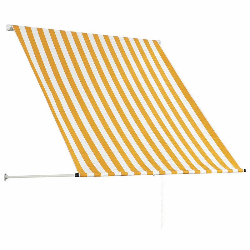 Copertină retractabilă, galben și alb, 100 x 150 cm
