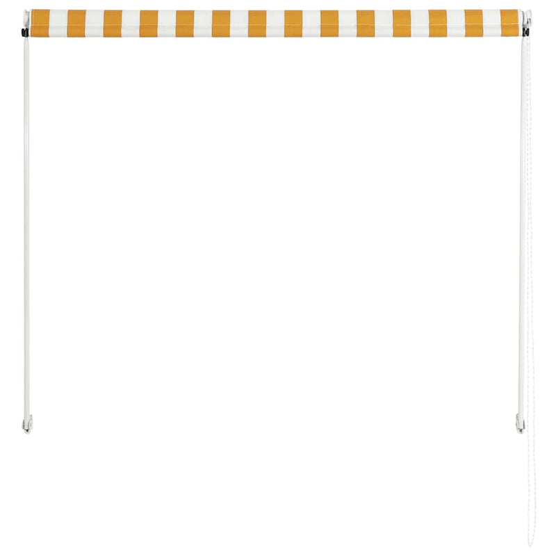 Copertină retractabilă, galben și alb, 100 x 150 cm