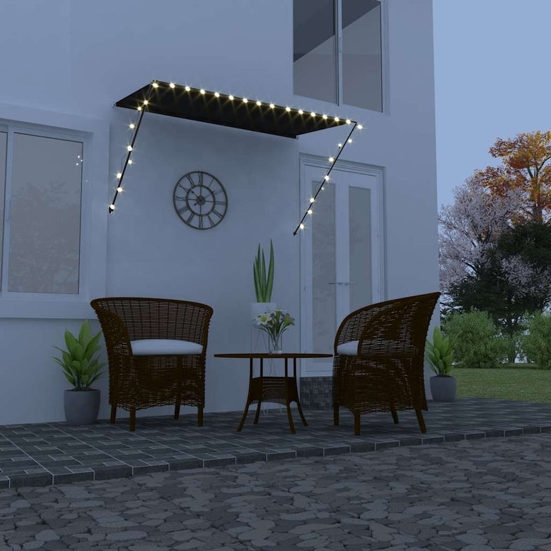 Copertină retractabilă cu LED, antracit, 250 x 150 cm