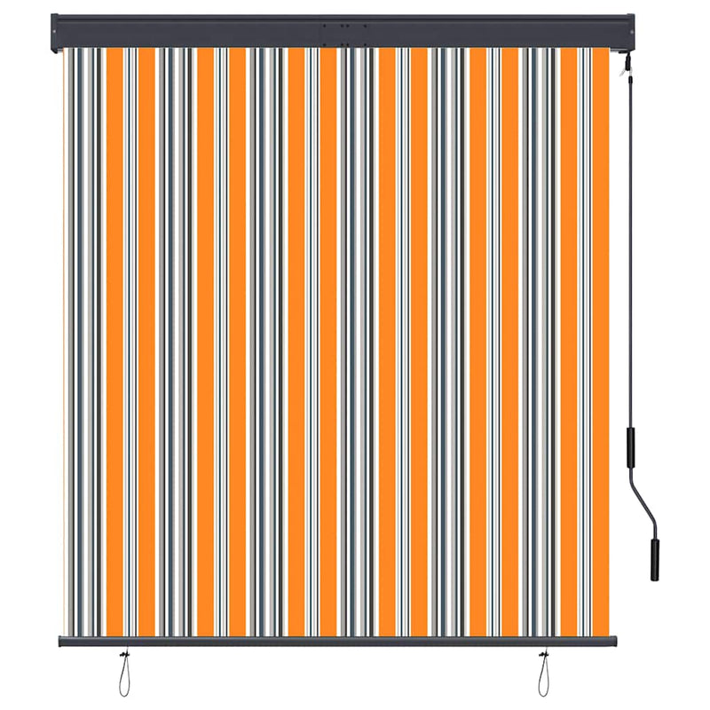 Jaluzea tip rulou de exterior, galben și albastru, 140 x 250 cm