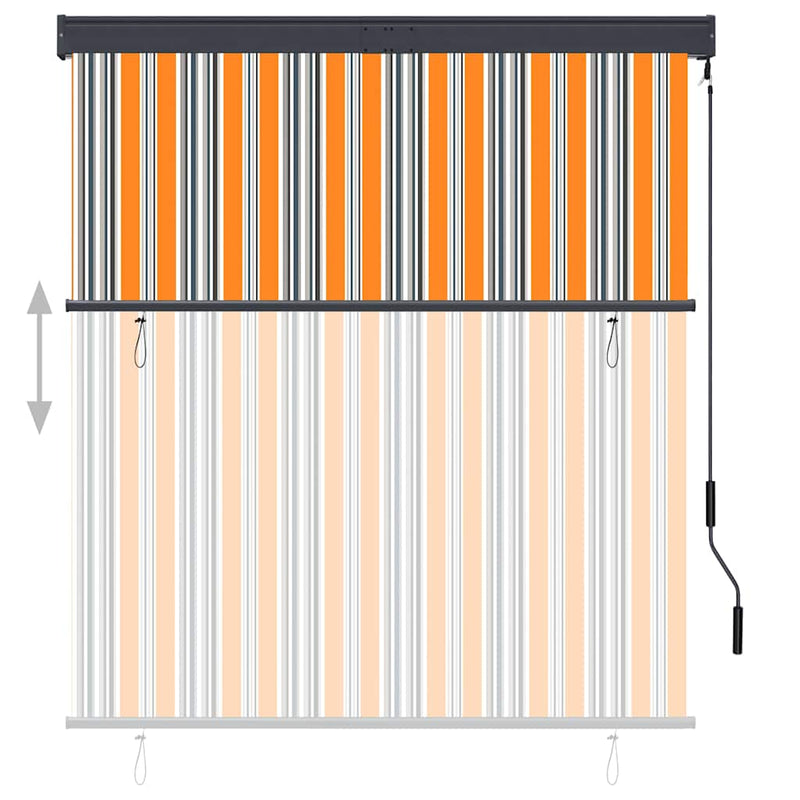 Jaluzea tip rulou de exterior, galben și albastru, 140 x 250 cm