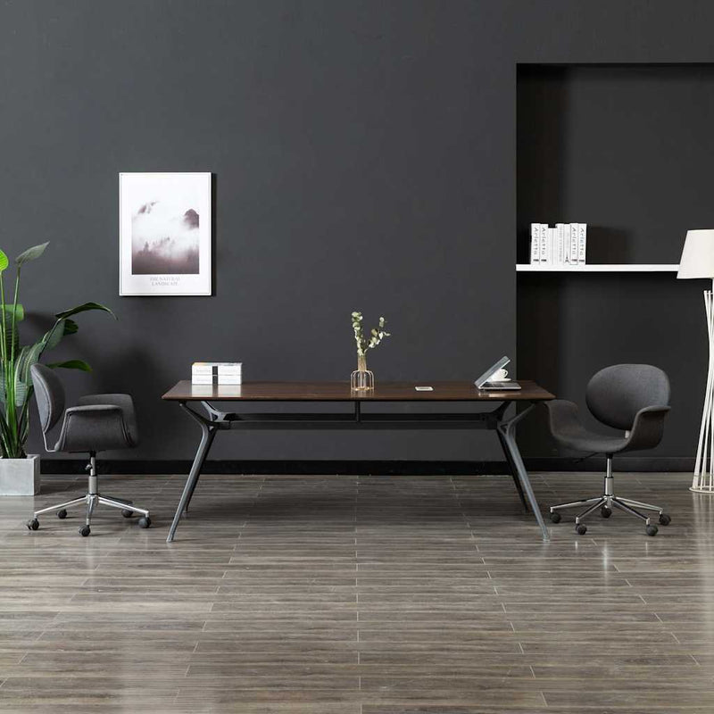 Scaun de sufragerie pivotant, gri, material textil
