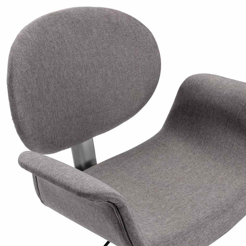 Scaun de sufragerie pivotant, gri, material textil