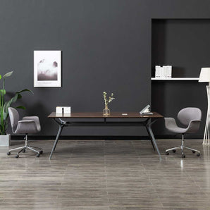 Scaun de sufragerie pivotant, gri, material textil