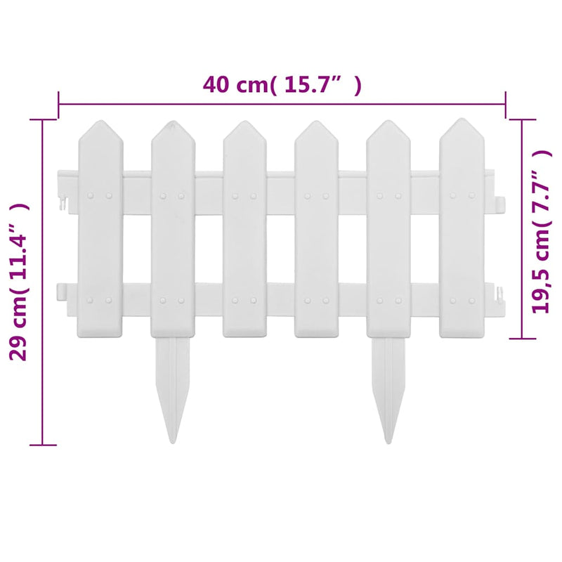 Borduri de gazon, 25 buc., alb, 10 m, PP