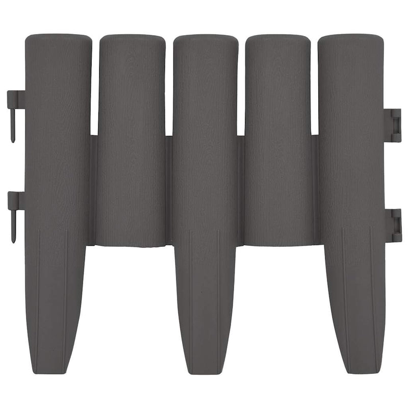 Borduri de gazon, 36 buc., gri, 10 m, PP