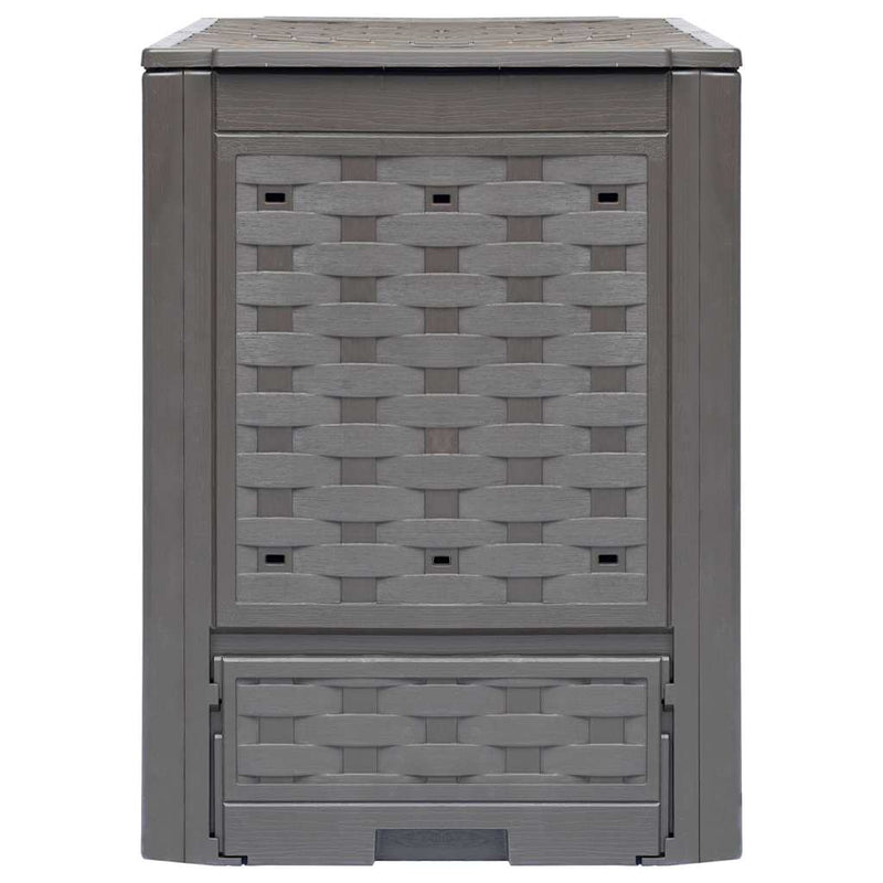 Compostoare grădină 2 buc. maro 60x60x83 cm 600 L plastic ratan