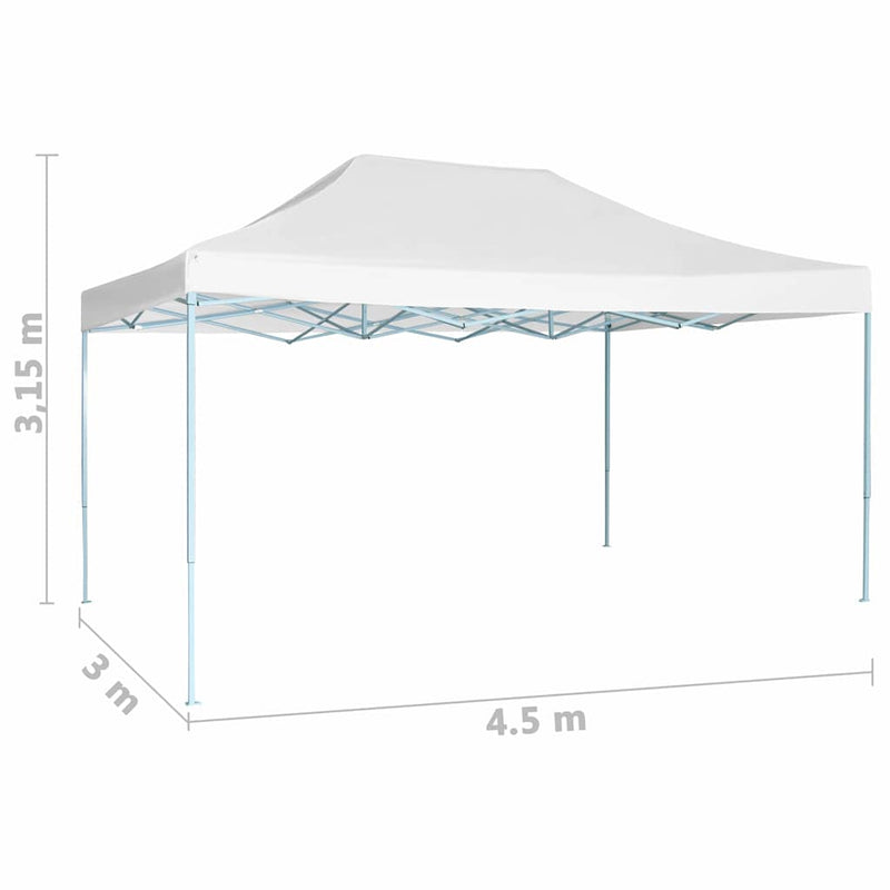 Cort de petrecere pliabil, alb, 3 x 4,5 m