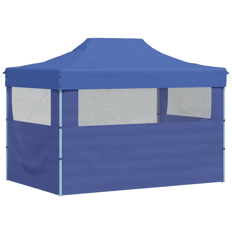 Cort de petrecere pliabil cu 3 pereți, albastru, 3 x 4 m, oțel