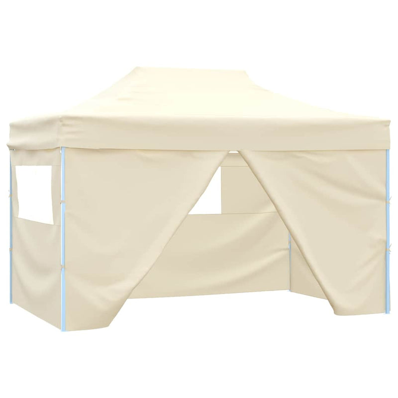 Cort de petrecere pliabil cu 4 pereți, crem, 3 x 4 m, oțel