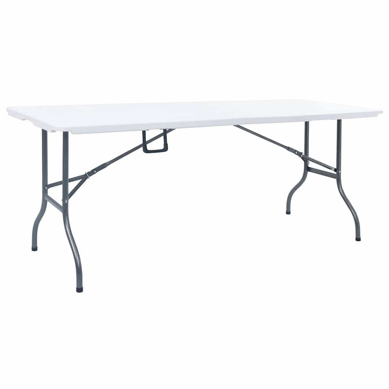 Masă de grădină pliabilă, alb, 180x72x72 cm, HDPE