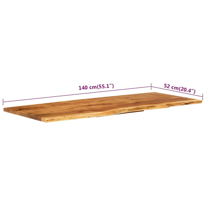 Blat lavoar de baie, 140x52x2,5 cm, lemn masiv de acacia