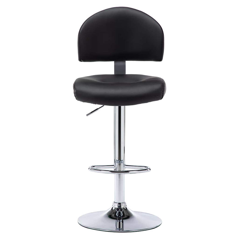 Scaune de bar, 2 buc., negru, piele ecologică
