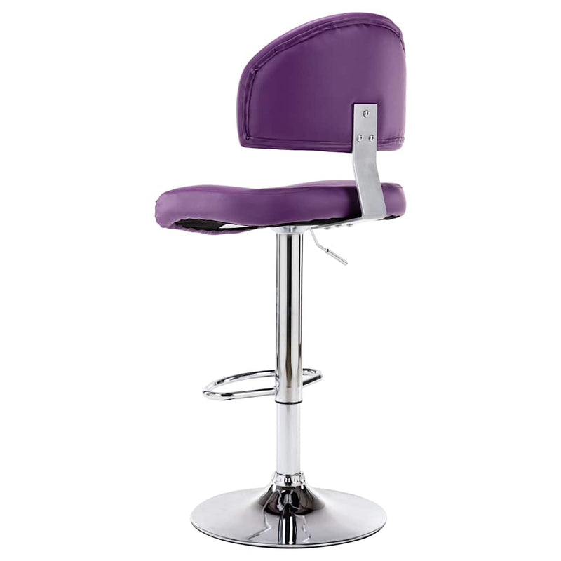 Scaune de bar, 2 buc., violet, piele ecologică