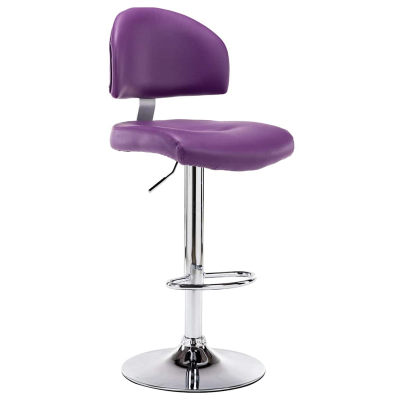 Scaune de bar, 2 buc., violet, piele ecologică